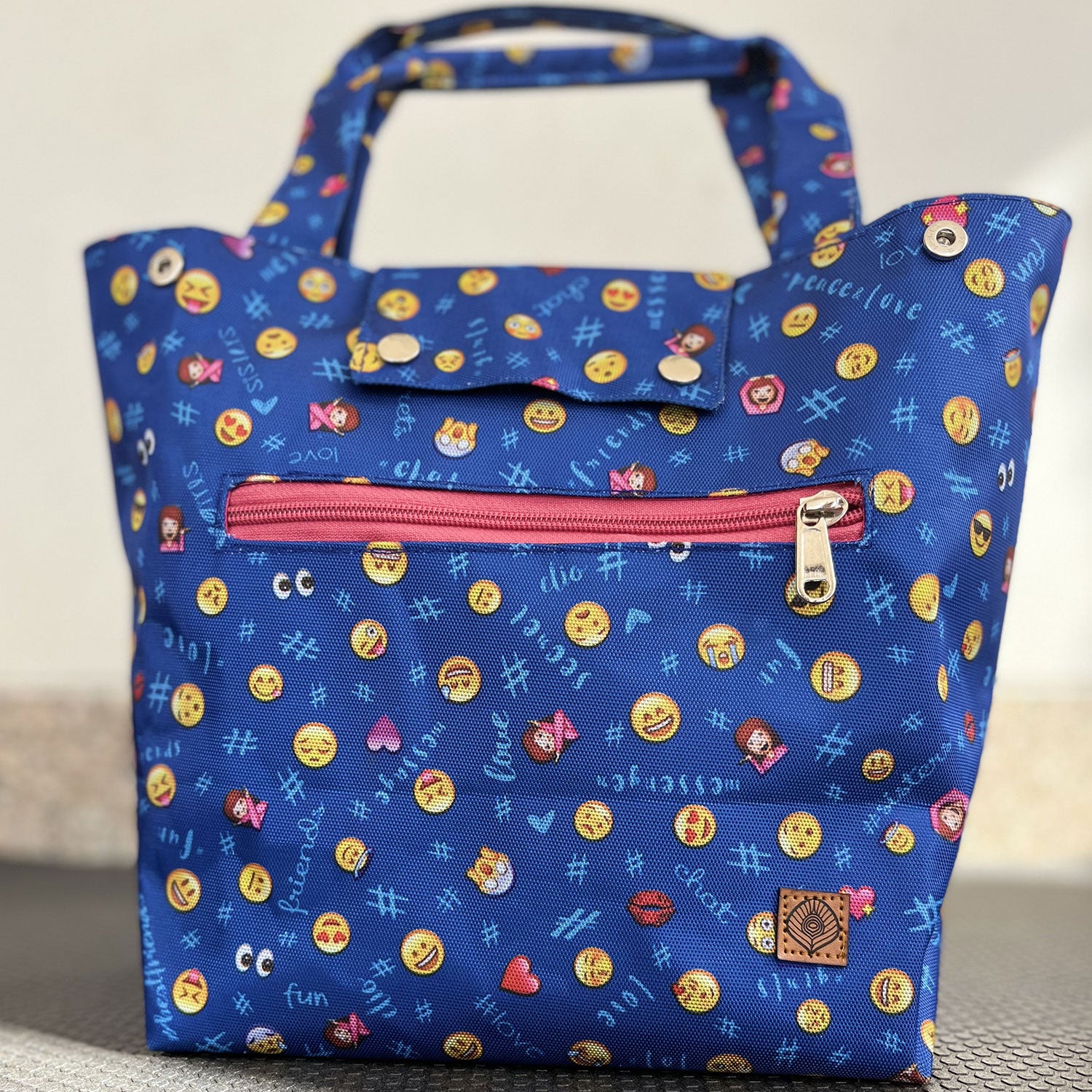 Smiley Blue Lunch Bag
