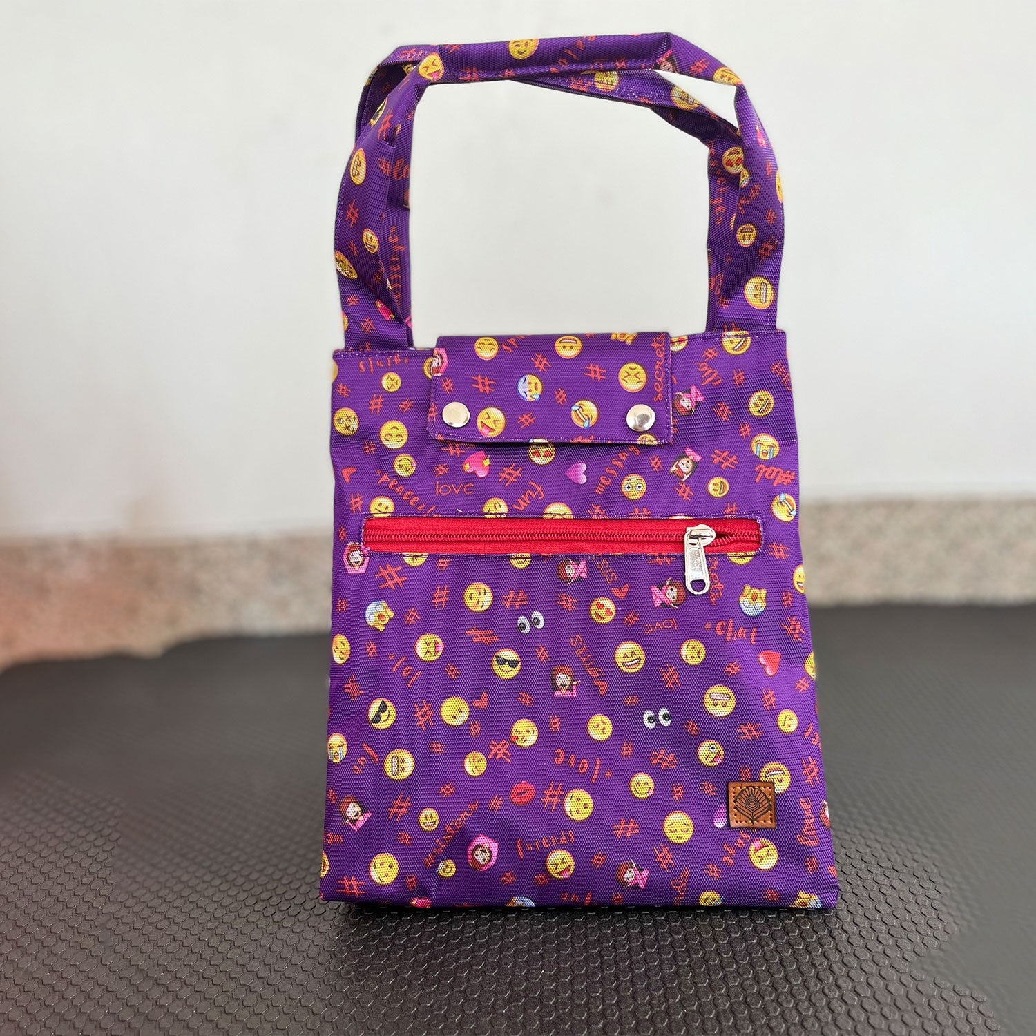 Smiley Purple Dual Purpose Lunch bag