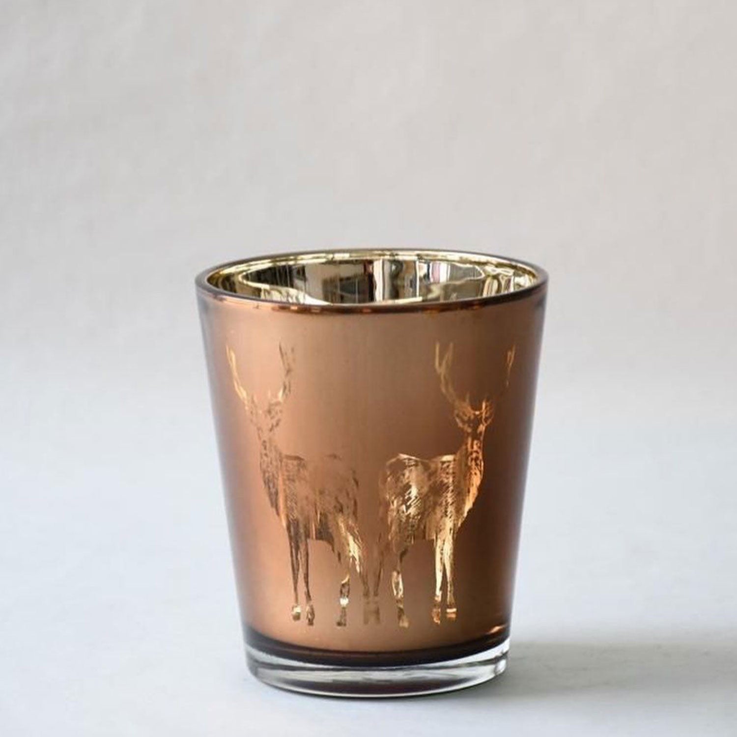 Rose Gold Sparkling Deer Print Glasses